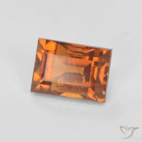 1.12ct Natural Medium-Dark Orange Hessonite Garnet, Baguette, SI