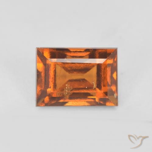 1.12 ct Orange Hessonite Garnet Stone, Natural Hessonite Garnet in Baguette Facet Shape for Sale