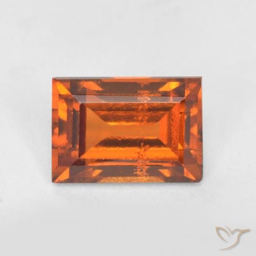 1.11 ct Orange Hessonite Garnet Stone, Natural Hessonite Garnet in Baguette Facet Shape for Sale