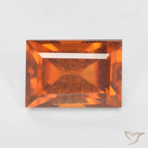 1.56 ct Orange Hessonite Garnet Stone, Natural Hessonite Garnet in Baguette Facet Shape for Sale
