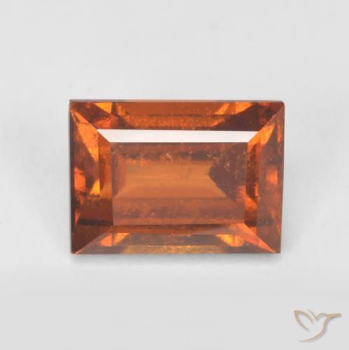1.50 ct Orange Hessonite Garnet Stone, Natural Hessonite Garnet in Baguette Facet Shape for Sale