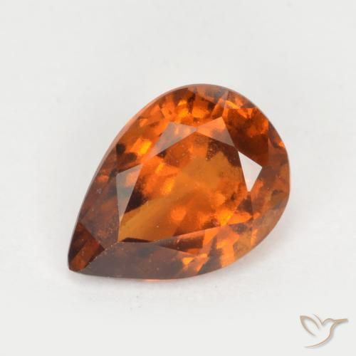 Темно-оранжевый Гранат Гессонит Камень - 1.2ct Фасетная Груша (ID: 554207)