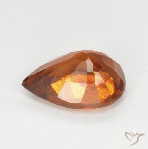 Hessonite Garnet Gemstone in 8 x 5.8 mm Size for Sale, Hessonite Garnet Stone in Deep Orange Color