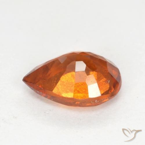 Hessonite Garnet Gemstone in 7.7 x 5.7 mm Size for Sale, Hessonite Garnet Stone in Medium Orange Color