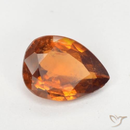 1.13 ct Orange Hessonite Garnet Stone, Natural Hessonite Garnet in Pear Facet Shape for Sale