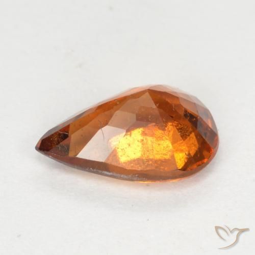 Hessonite Garnet Gemstone in 8 x 5.5 mm Size for Sale, Hessonite Garnet Stone in Deep Orange Color