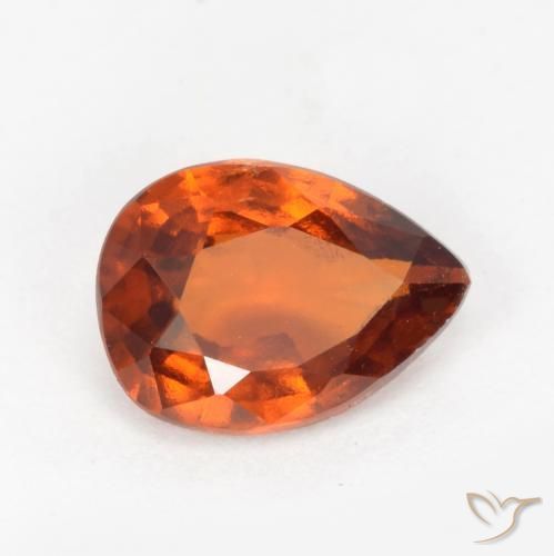 1.13 ct Orange Hessonite Garnet Stone, Natural Hessonite Garnet in Pear Facet Shape for Sale