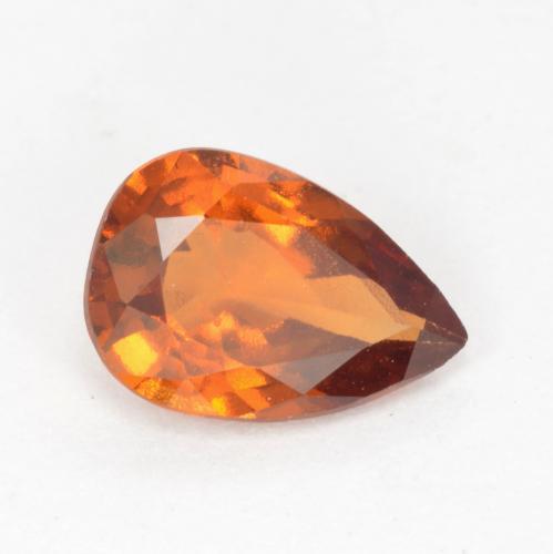 0.99 ct Orange Hessonite Garnet Stone, Natural Hessonite Garnet in Pear Facet Shape for Sale