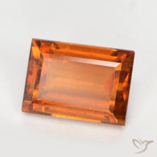 1.52 ct Orange Hessonite Garnet Stone, Natural Hessonite Garnet in Baguette Facet Shape for Sale