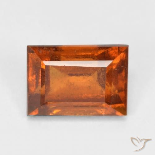 1.47 ct Orange Hessonite Garnet Stone, Natural Hessonite Garnet in Baguette Facet Shape for Sale
