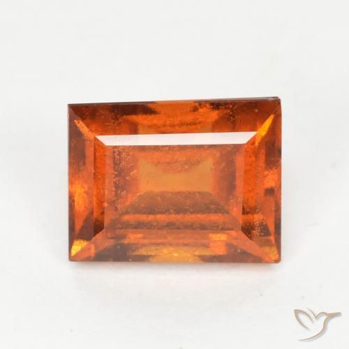 1.36 ct Orange Hessonite Garnet Stone, Natural Hessonite Garnet in Baguette Facet Shape for Sale