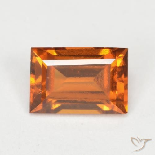 1.18ct Natural Medium-Dark Orange Hessonite Garnet, Baguette, VVS-VS