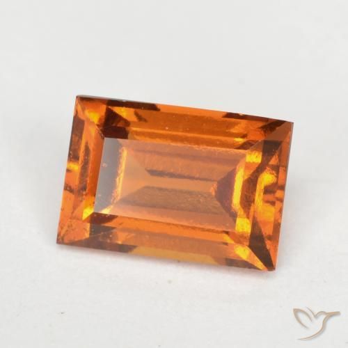 1.18 ct Orange Hessonite Garnet Stone, Natural Hessonite Garnet in Baguette Facet Shape for Sale