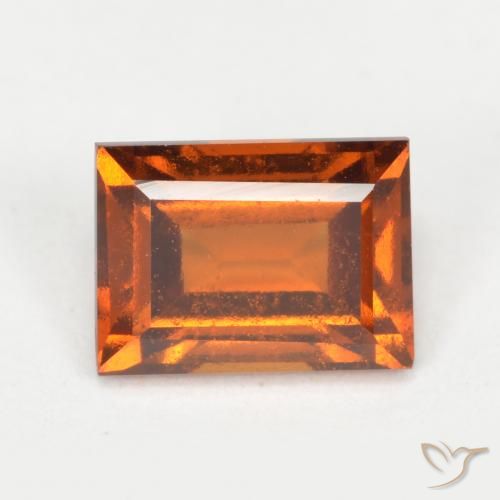 1.27ct Natural Medium-Dark Orange Hessonite Garnet, Baguette, VS