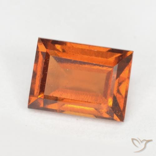 1.27 ct Orange Hessonite Garnet Stone, Natural Hessonite Garnet in Baguette Facet Shape for Sale