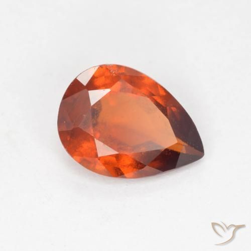 1.01 ct Orange Hessonite Garnet Stone, Natural Hessonite Garnet in Pear Facet Shape for Sale