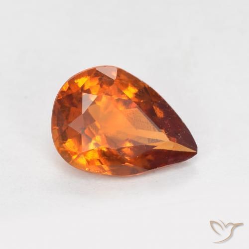 1.06 ct Orange Hessonite Garnet Stone, Natural Hessonite Garnet in Pear Facet Shape for Sale