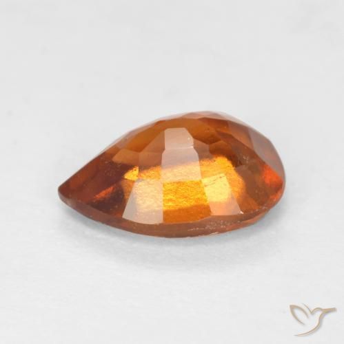 Hessonite Garnet Gemstone in 8 x 5.6 mm Size for Sale, Hessonite Garnet Stone in Deep Orange Color