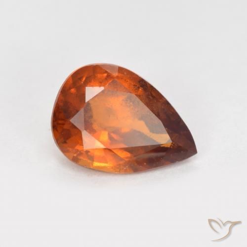 1.10 ct Orange Hessonite Garnet Stone, Natural Hessonite Garnet in Pear Facet Shape for Sale
