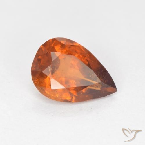 1.06 ct Orange Hessonite Garnet Stone, Natural Hessonite Garnet in Pear Facet Shape for Sale
