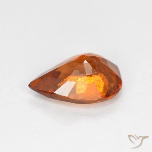 Hessonite Garnet Gemstone in 8 x 5.6 mm Size for Sale, Hessonite Garnet Stone in Medium-Dark Orange Color