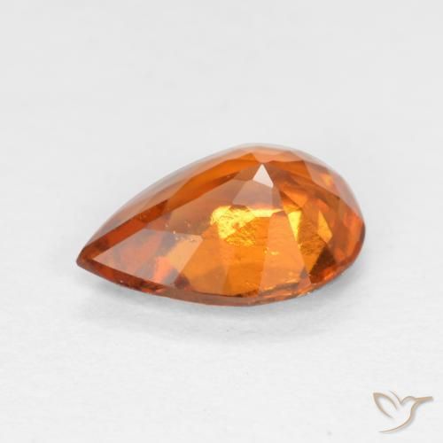 Hessonite Garnet Gemstone in 7.7 x 5.6 mm Size for Sale, Hessonite Garnet Stone in Deep Orange Color