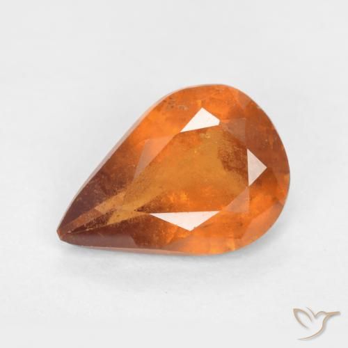 1.03ct Natural Deep Orange Hessonite Garnet, Pear Shape, SI
