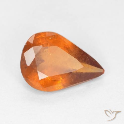 1.03 ct Orange Hessonite Garnet Stone, Natural Hessonite Garnet in Pear Facet Shape for Sale