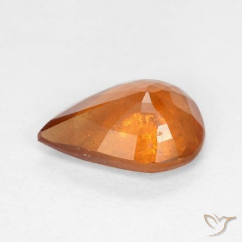 Hessonite Garnet Gemstone in 8.1 x 5.7 mm Size for Sale, Hessonite Garnet Stone in Deep Orange Color