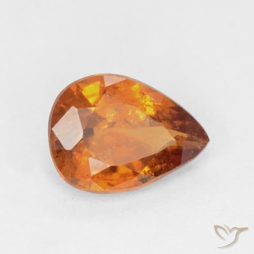 1.14 ct Orange Hessonite Garnet Stone, Natural Hessonite Garnet in Pear Facet Shape for Sale