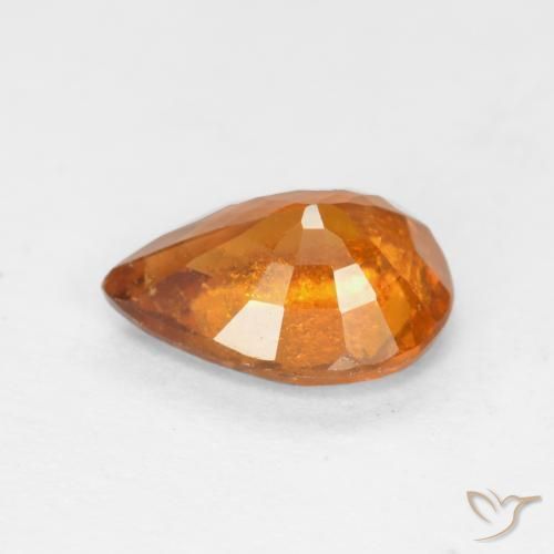 Hessonite Garnet Gemstone in 7.8 x 5.7 mm Size for Sale, Hessonite Garnet Stone in Medium-Dark Orange Color