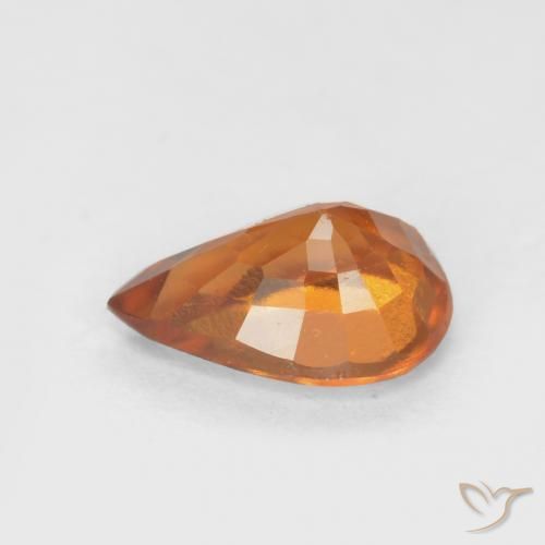 Hessonite Garnet Gemstone in 6.8 x 4.8 mm Size for Sale, Hessonite Garnet Stone in Medium-Dark Orange Color