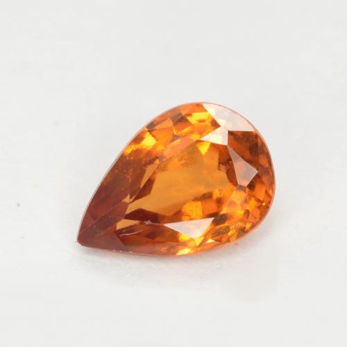 Medium-Dark Orange Гранат Гессонит Камень - 0.8ct Фасетная Груша (ID: 554918)