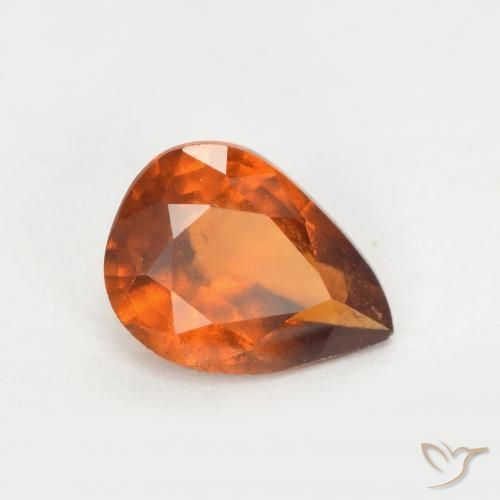 1.01 ct Orange Hessonite Garnet Stone, Natural Hessonite Garnet in Pear Facet Shape for Sale