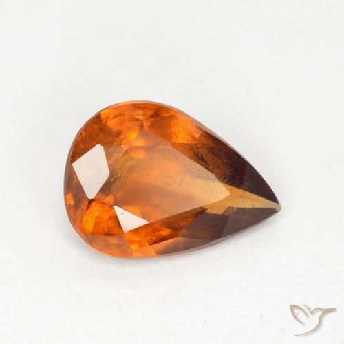 1.01 ct Orange Hessonite Garnet Stone, Natural Hessonite Garnet in Pear Facet Shape for Sale