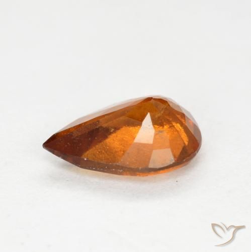 Hessonite Garnet Gemstone in 8 x 5.7 mm Size for Sale, Hessonite Garnet Stone in Deep Orange Color