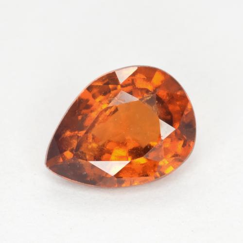 0.94 ct Orange Hessonite Garnet Gemstone, Hessonite Garnet Gem in Pear Facet Shape for Sale.
