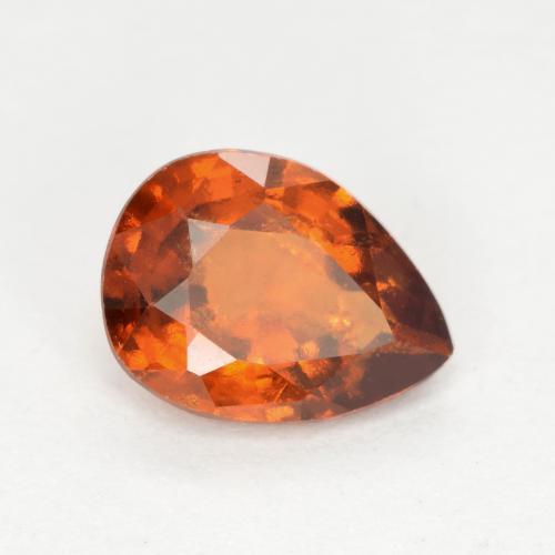 0.94 ct Orange Hessonite Garnet Stone, Natural Hessonite Garnet in Pear Facet Shape for Sale