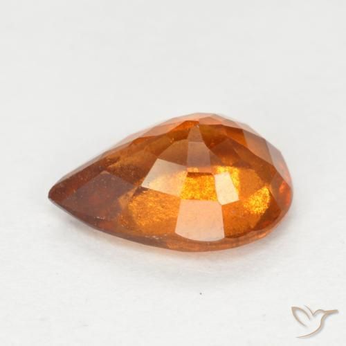 Hessonite Garnet Gemstone in 8 x 5.7 mm Size for Sale, Hessonite Garnet Stone in Medium Orange Color