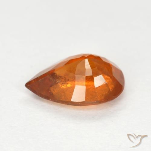Hessonite Garnet Gemstone in 7.5 x 5.2 mm Size for Sale, Hessonite Garnet Stone in Medium-Dark Orange Color