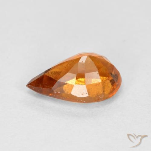 Hessonite Garnet Gemstone in 6.9 x 4.6 mm Size for Sale, Hessonite Garnet Stone in Medium-Dark Orange Color