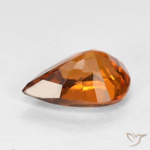 Hessonite Garnet Gemstone in 8 x 5.7 mm Size for Sale, Hessonite Garnet Stone in Medium-Dark Orange Color