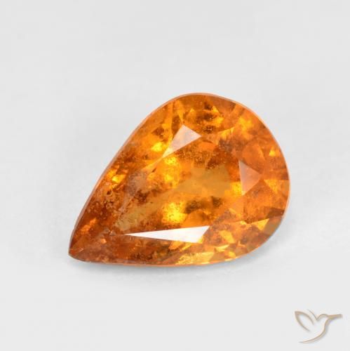 1.11ct Natural Bright Orange Hessonite Garnet, Pear Shape, SI