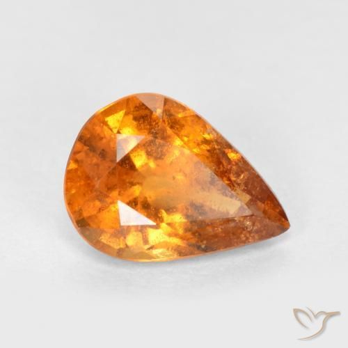 1.11 ct Orange Hessonite Garnet Stone, Natural Hessonite Garnet in Pear Facet Shape for Sale
