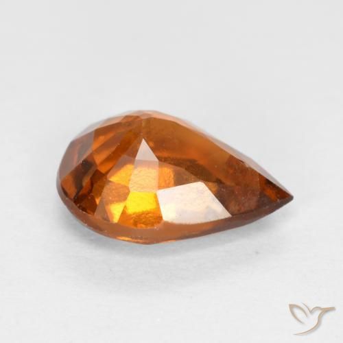 Hessonite Garnet Gemstone in 8 x 6 mm (calibrated) Size for Sale, Hessonite Garnet Stone in Medium-Dark Orange Color