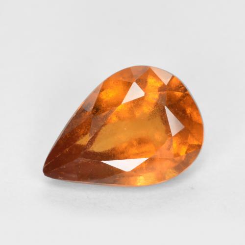 tieforange Hessonit-Granat Edelstein - 1.2ct Birnen Schliff (ID: 555333)