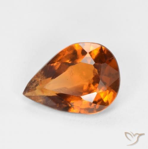 1.11 ct Orange Hessonite Garnet Stone, Natural Hessonite Garnet in Pear Facet Shape for Sale