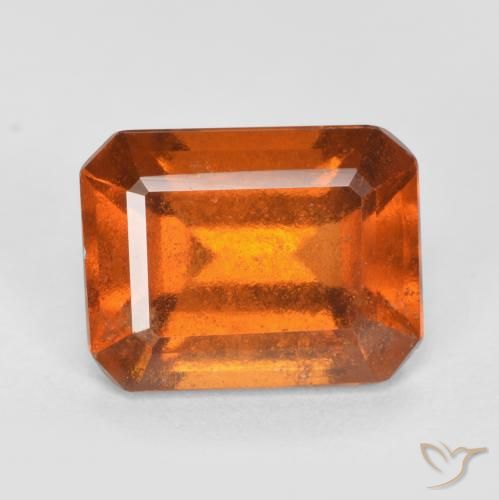 2.48 ct Orange Hessonite Garnet Stone, Natural Hessonite Garnet in Octagon Facet Shape for Sale