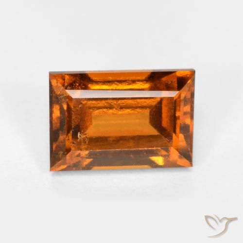 1.57 ct Orange Hessonite Garnet Stone, Natural Hessonite Garnet in Baguette Facet Shape for Sale