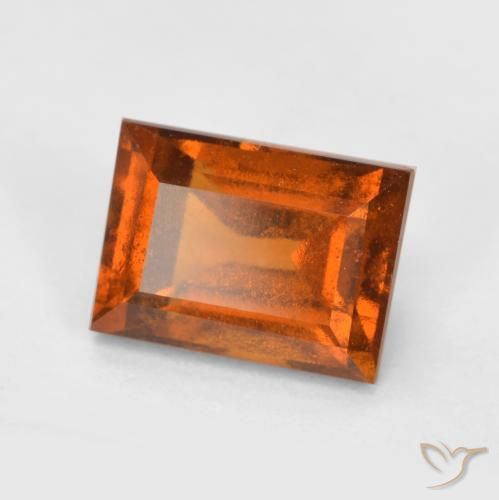 1.28 ct Orange Hessonite Garnet Stone, Natural Hessonite Garnet in Baguette Facet Shape for Sale